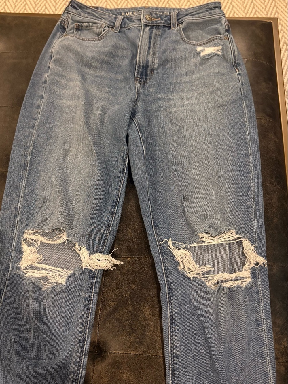 American Eagle Outfitters Distressed Light Blue Boyfriend Jeans